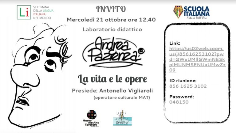 Invitación: Taller-Laboratorio Didattico sobre «La vita e le opere di Andrea Pazienza»