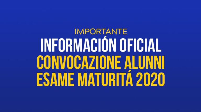 Convocazione Alunni Esame Maturitá 2020