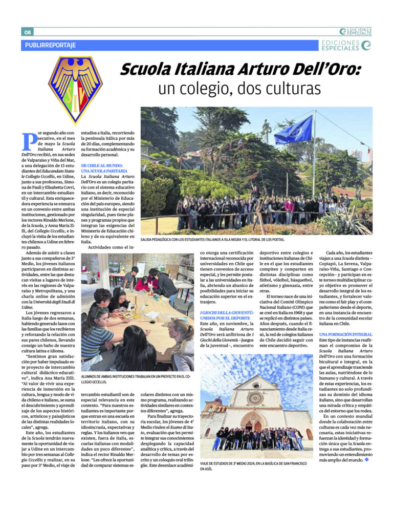 Scuola Italiana Arturo Dell’Oro: un colegio, dos culturas